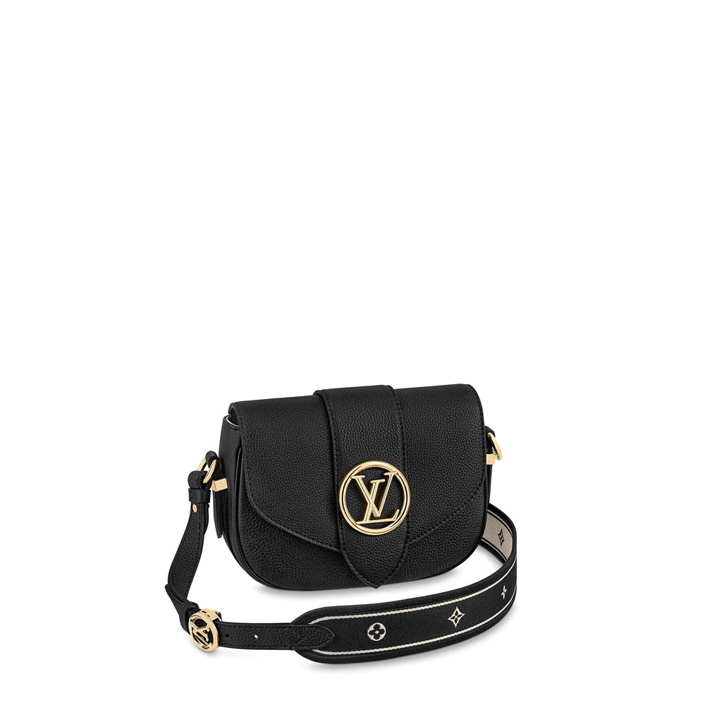 Louis Vuitton Pont 9 Soft PM Grained Calfskin Leather in Black M58727: Image 1