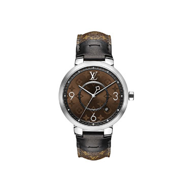 Louis Vuitton Tambour Slim Monogram Macassar 39 QBBB25