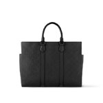 Louis Vuitton Sac Plat 24H Bag in Monogram Taurillon Leather Black M21865