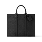 Louis Vuitton Sac Plat 24H Tote Bag Taurillon Black M24786