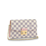 Louis Vuitton Croisette Chain Wallet Damier Azur Canvas in Rose N60357