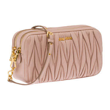 Miu Miu Matelasse nappa leather mini bag 5BH539 N88 F0770