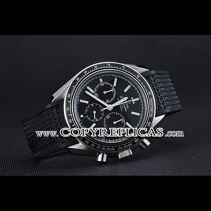 Omega Speedmaster Black Rubber Strap Black Dial Watch OMG6442: Image 2