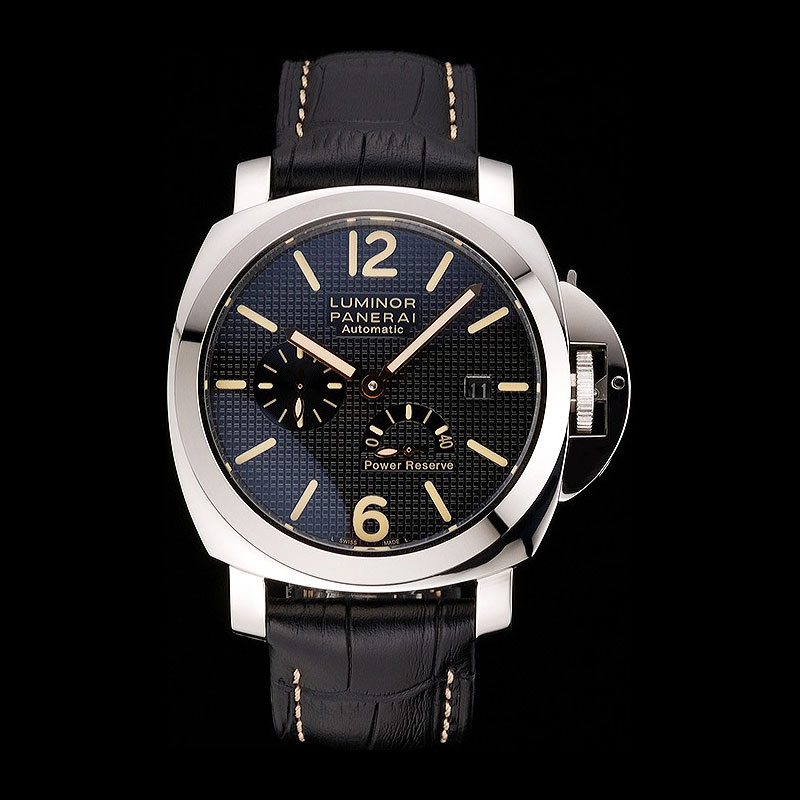 Panerai Luminor Automatic Power Reserve Black Embossed Dial Stainless Steel Black Strap PAM6495: Image 1