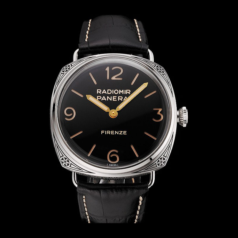 Panerai Radiomir Firenze 3 Days Acciaio PAM604 Black Dial Engraved Stainless Stell Case PAM6513: Image 1