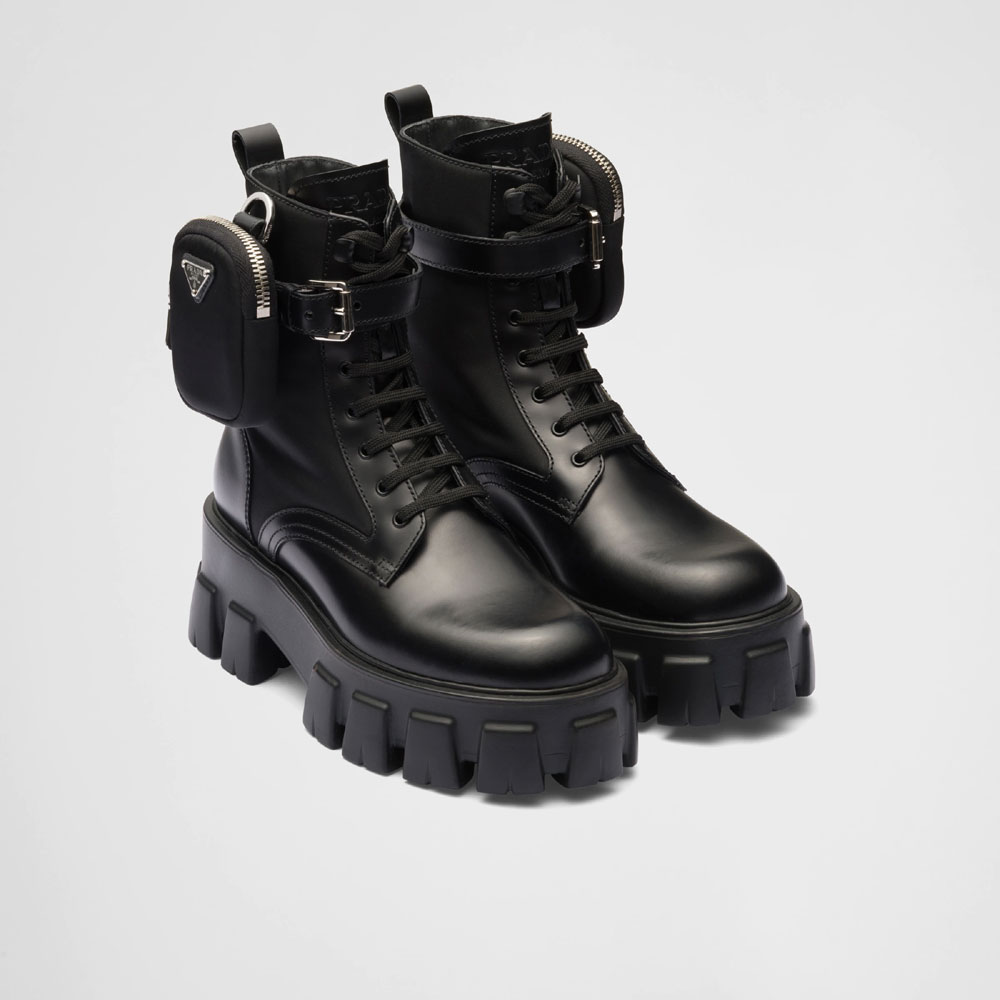 Prada Monolith leather and nylon fabric boots 1T255M 3LJS F0002: Image 1
