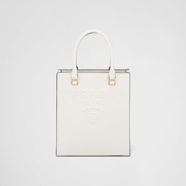 Prada White Saffiano Handbag 1BA333 NZV F0009