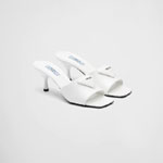 Prada White Brushed leather heeled slides 1XX590 055 F0009