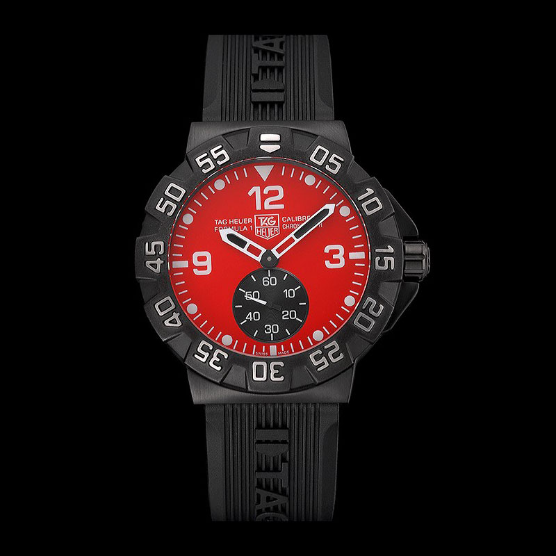 Tag Heuer Formula One Grande Date Red Dial Rubber Bracelet TG6654: Image 1