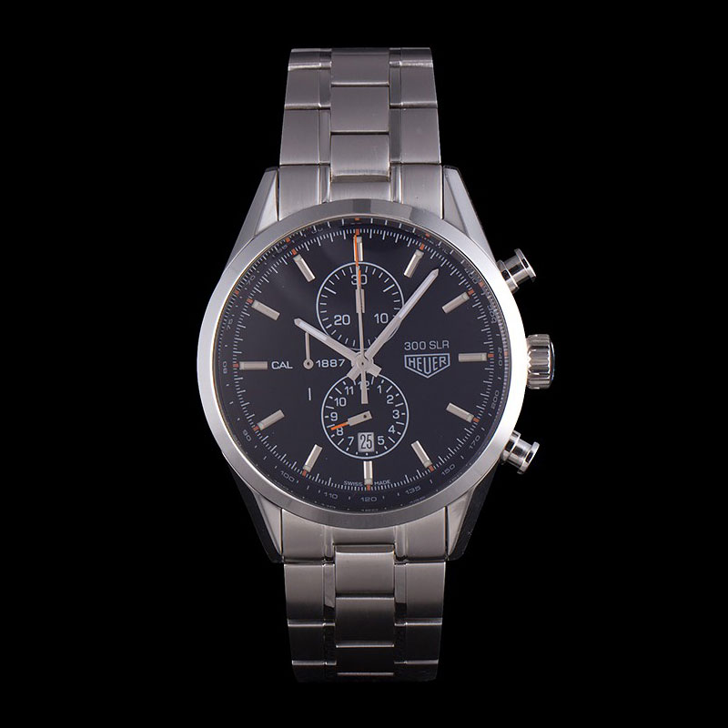 Tag Heuer SLR Polished Stainless Steel Case Black Dial Stainless Steel Strap TG6657: Image 1