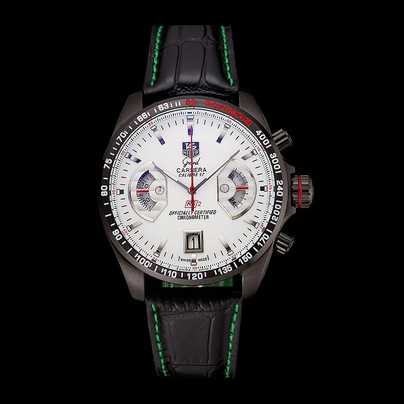 Tag Heuer Carrera Black Stainless Steel Case White Dial TG6664: Image 1