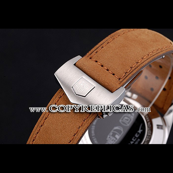 Tag Heuer Carrera SpaceX-7 White Dial Silver Stainless Steel Case Brown Suede Strap TG6673: Image 3