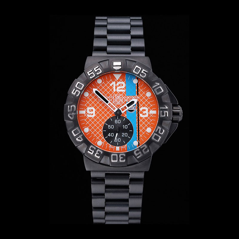 Tag Heuer Formula One Special Gulf Edition Orange Blue Dial Ion Plated Bracelet TG6683: Image 1