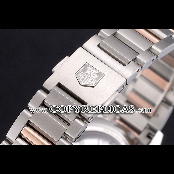Swiss Tag Heuer Carrera Calibre 5 White Dial Rose Gold Case Two Tone Bracelet TG6717: Image 3