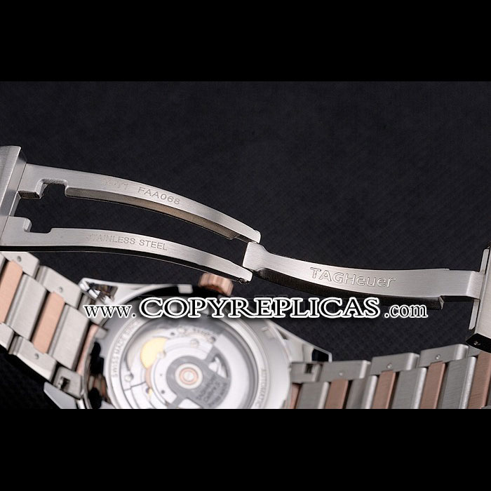 Swiss Tag Heuer Carrera Calibre 5 White Dial Rose Gold Case Two Tone Bracelet TG6717: Image 4
