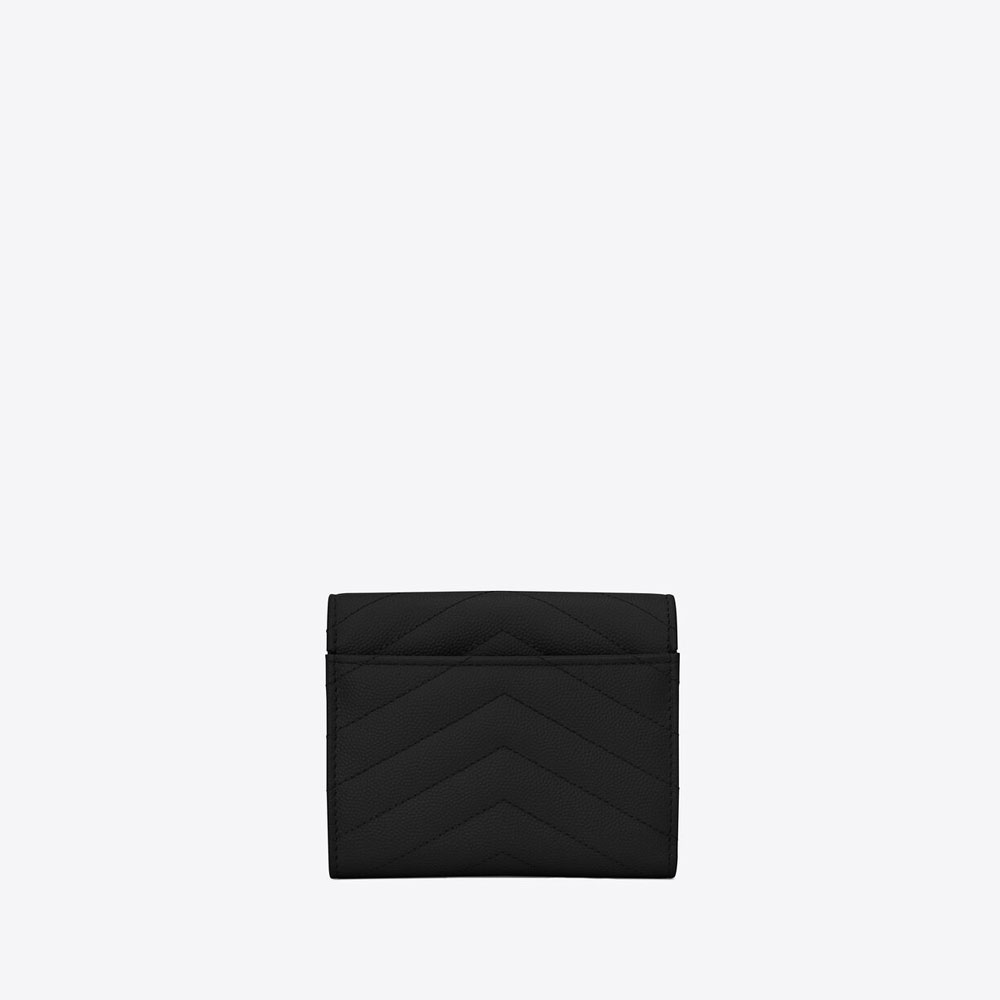 YSL Cassandre Matelasse Compact Tri Fold Wallet Grain De 403943 BOW01 1000: Image 4