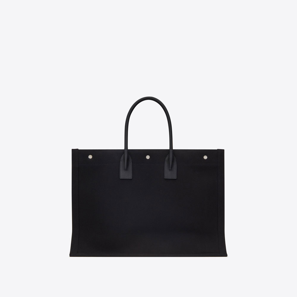 YSL Rive Gauche Tote Bag In Linen Leather 499290 96N9E 1070: Image 3