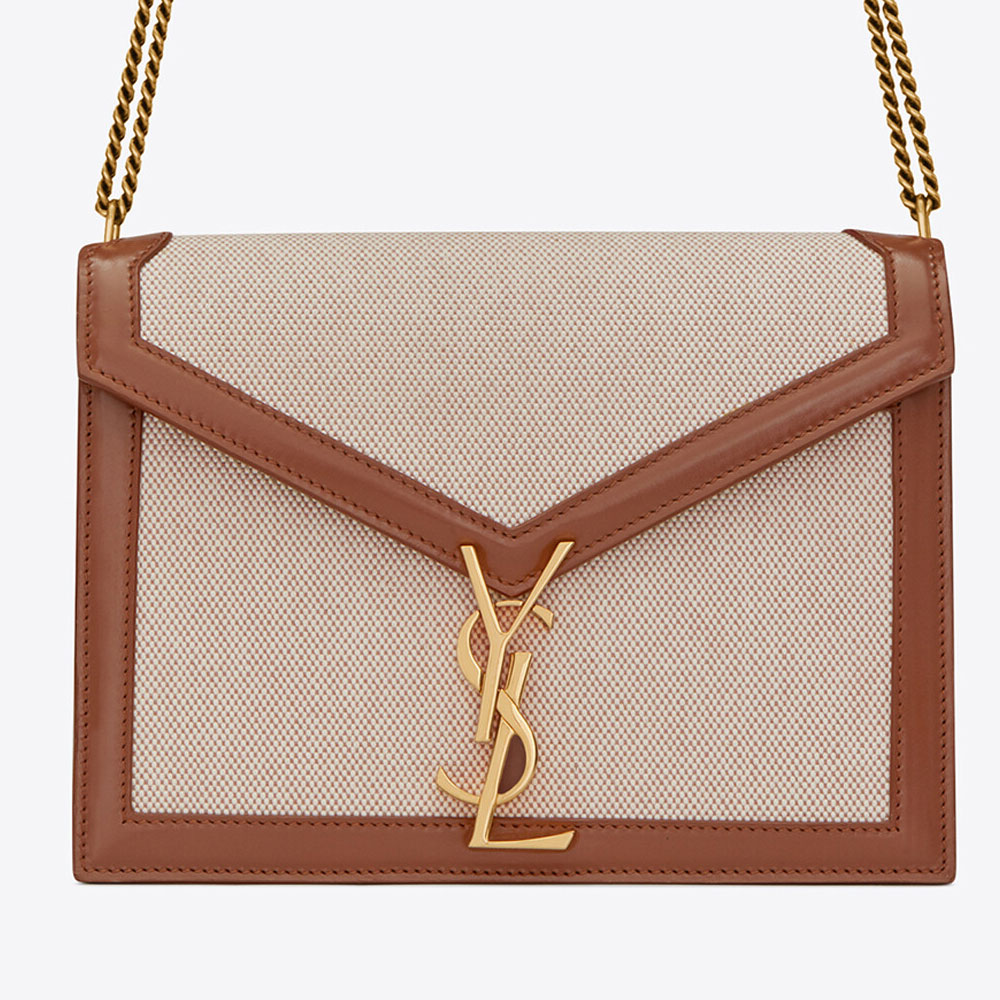 YSL Cassandra Monogram Clasp Bag In Canvas Smooth 532750 HZD2J 9380: Image 2