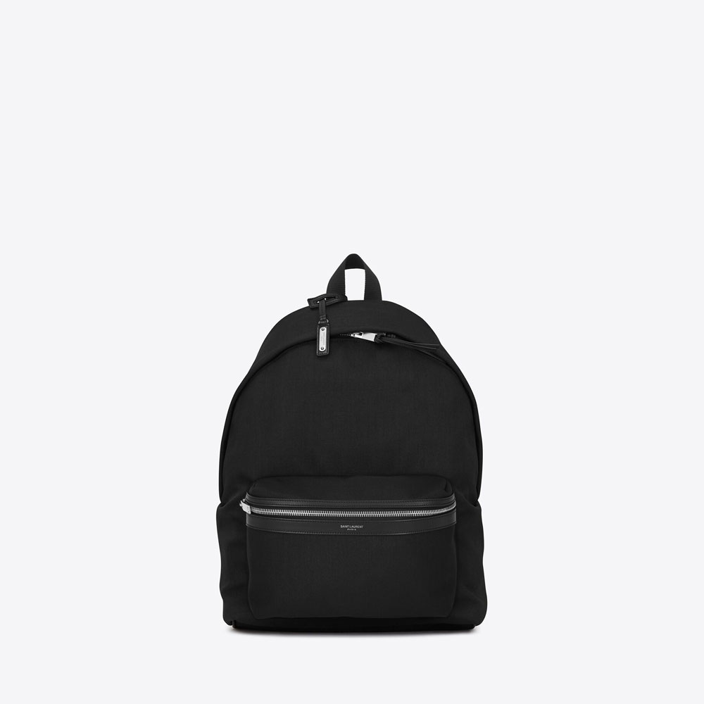 YSL City Backpack Canvas Nylon Leather 534967 GIV3F 1000: Image 1