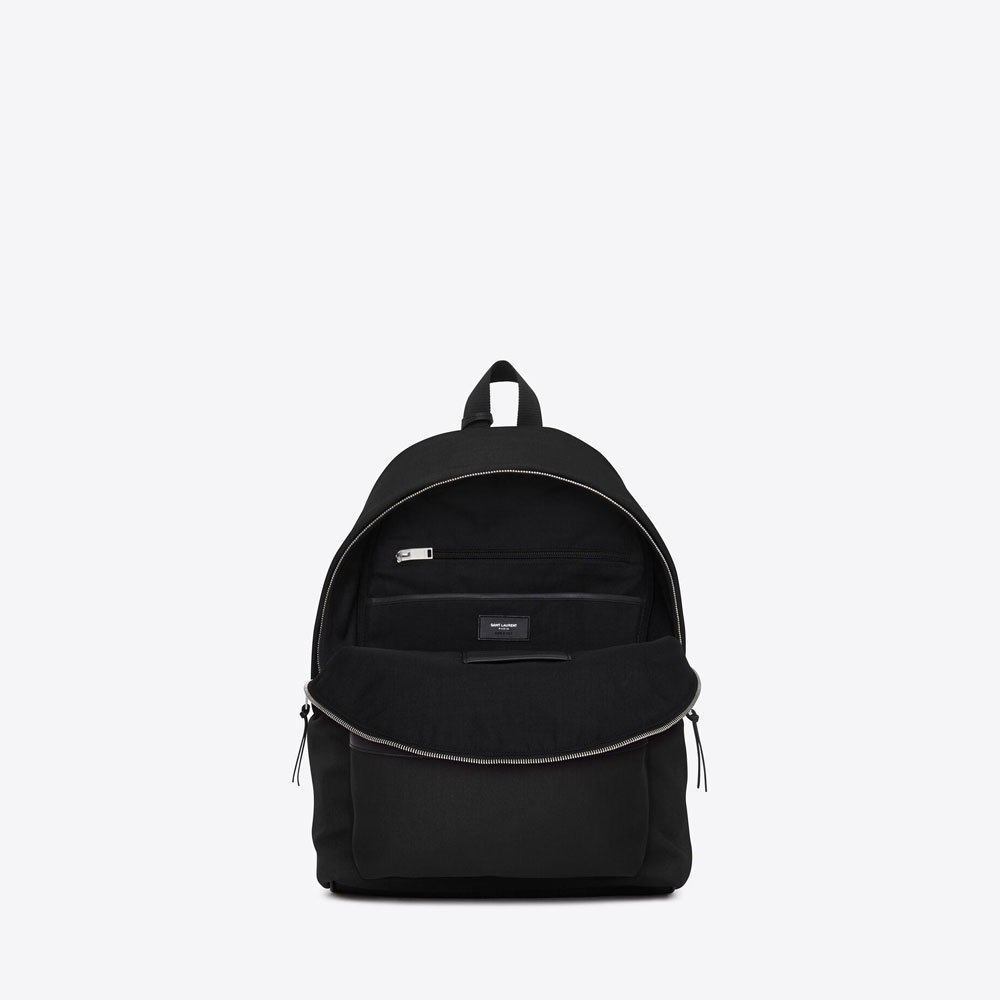 YSL City Backpack Canvas Nylon Leather 534967 GIV3F 1000: Image 3
