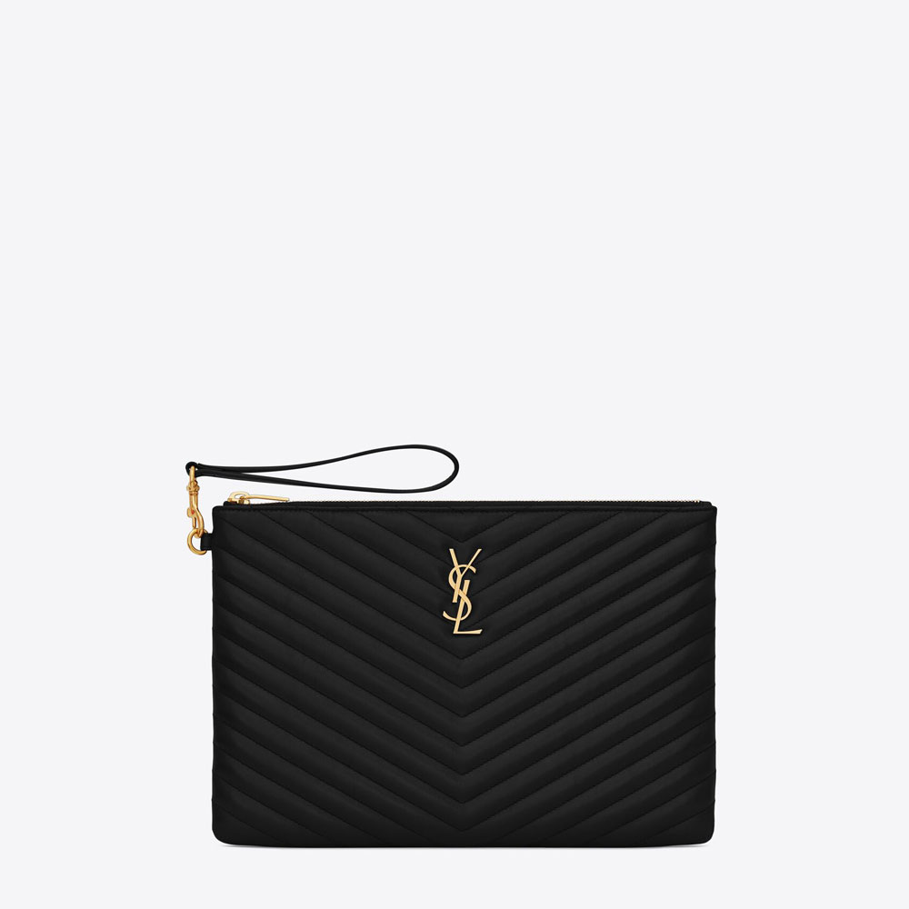 YSL Cassandre Matelasse Tablet Pouch In Quilted Leather 559193 CWU01 1000: Image 1