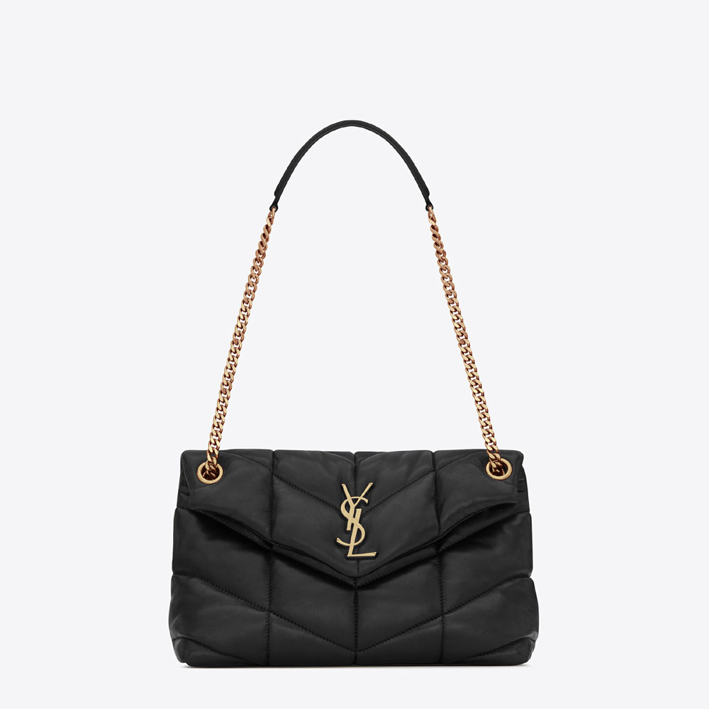 YSL Puffer Small Bag In Quilted Lambskin 577476 1EL07 1000: Image 1