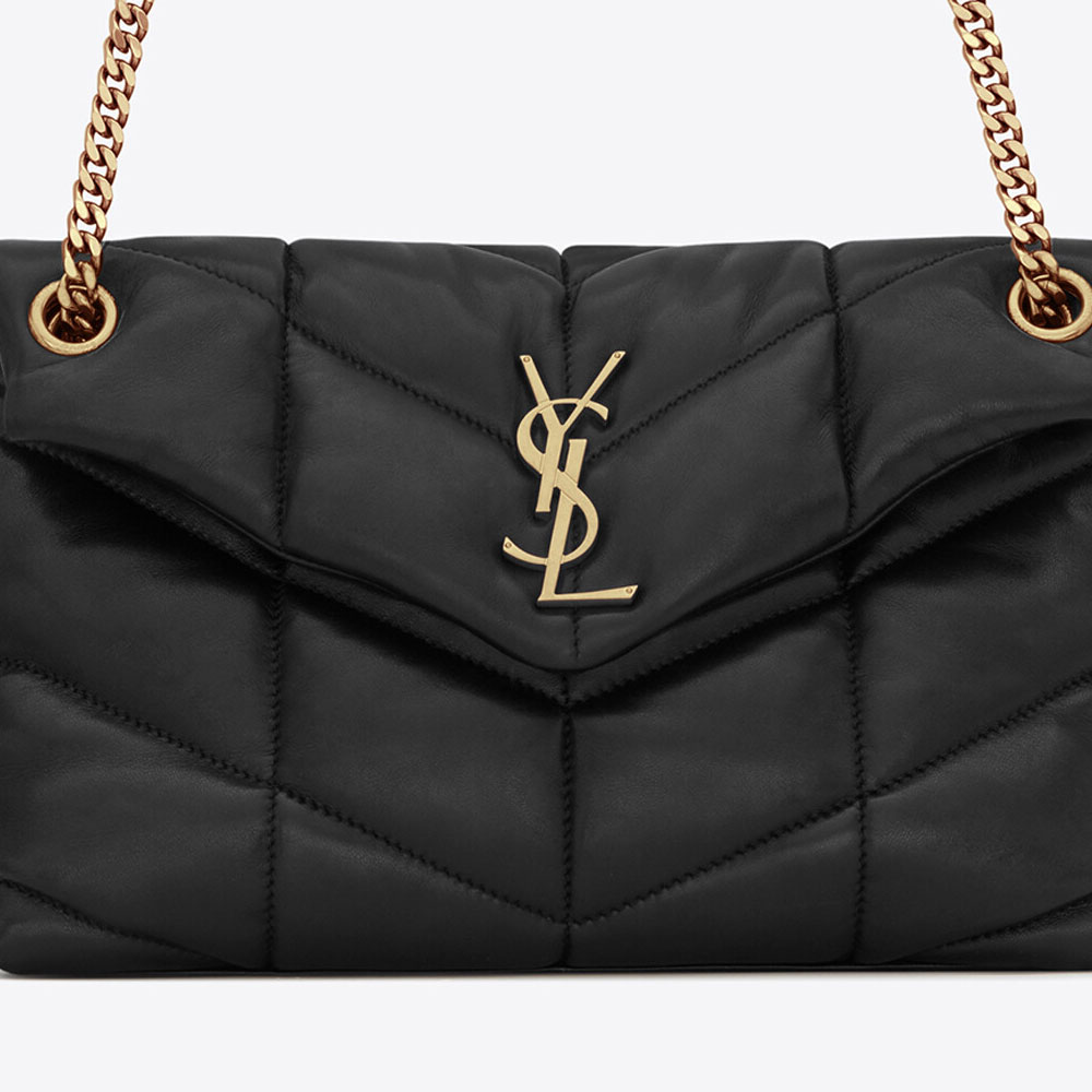 YSL Puffer Small Bag In Quilted Lambskin 577476 1EL07 1000: Image 2
