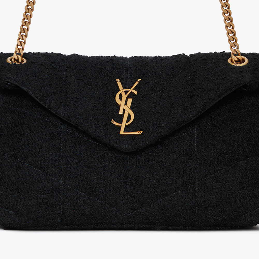 YSL Puffer Small Bag In Quilted Boucle Tweed 577476 2RL27 1000: Image 2
