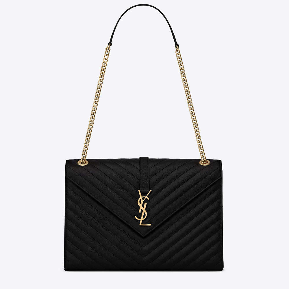 YSL Envelope Large Bag In Quilted Embossed Leather 600166 BOW01 1000: Image 1