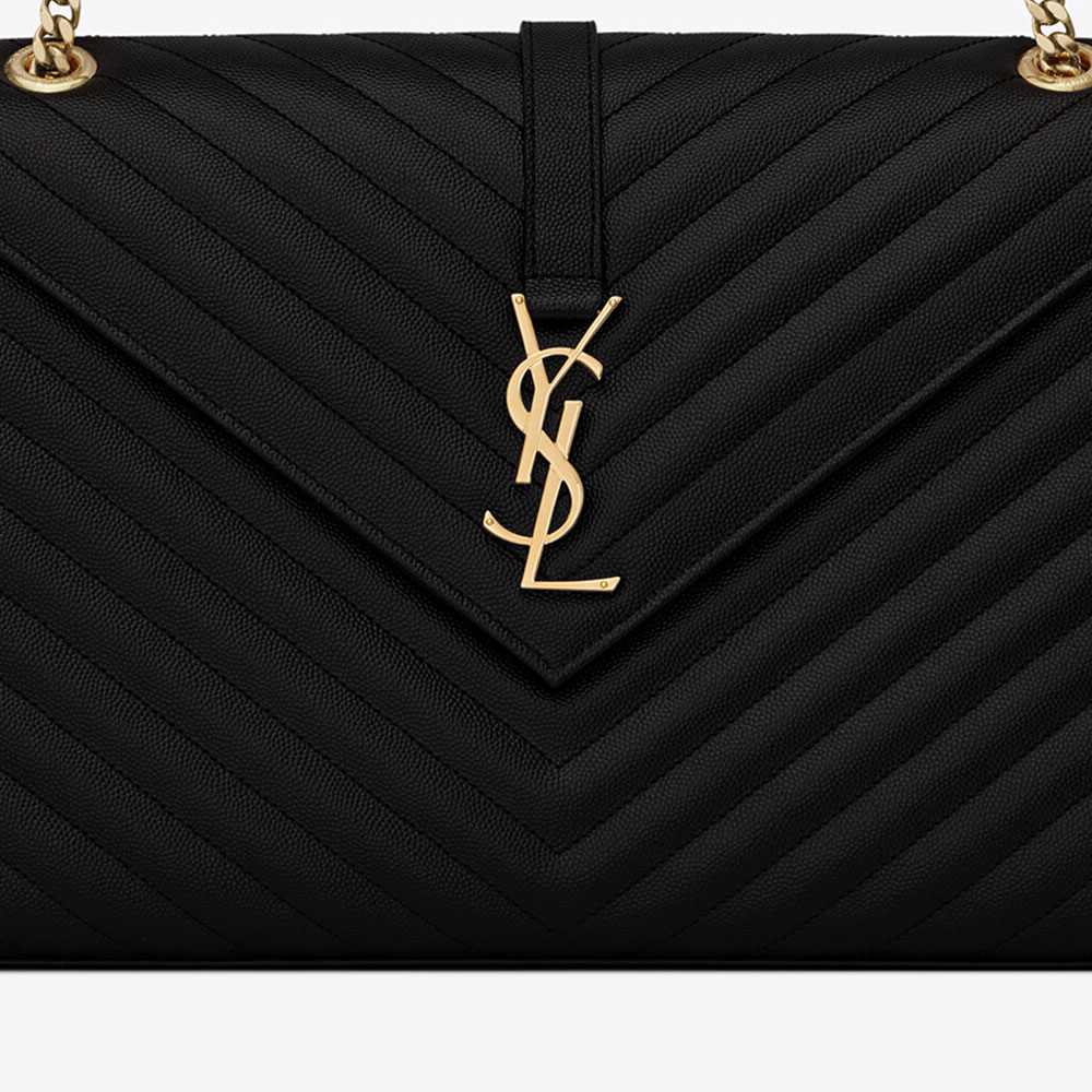 YSL Envelope Large Bag In Quilted Embossed Leather 600166 BOW01 1000: Image 2