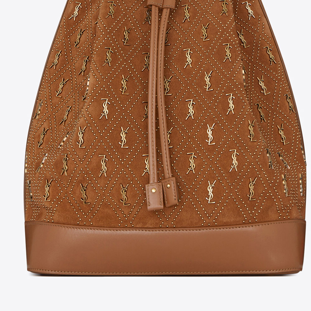 YSL Le Monogramme Bucket Bag In Studded Suede 617180 1S7AW 7761: Image 2