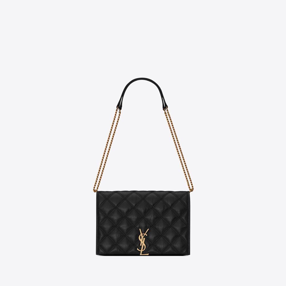 YSL Becky Mini Chain Bag In Carre Quilted Lambskin 629246 1D319 1000: Image 1