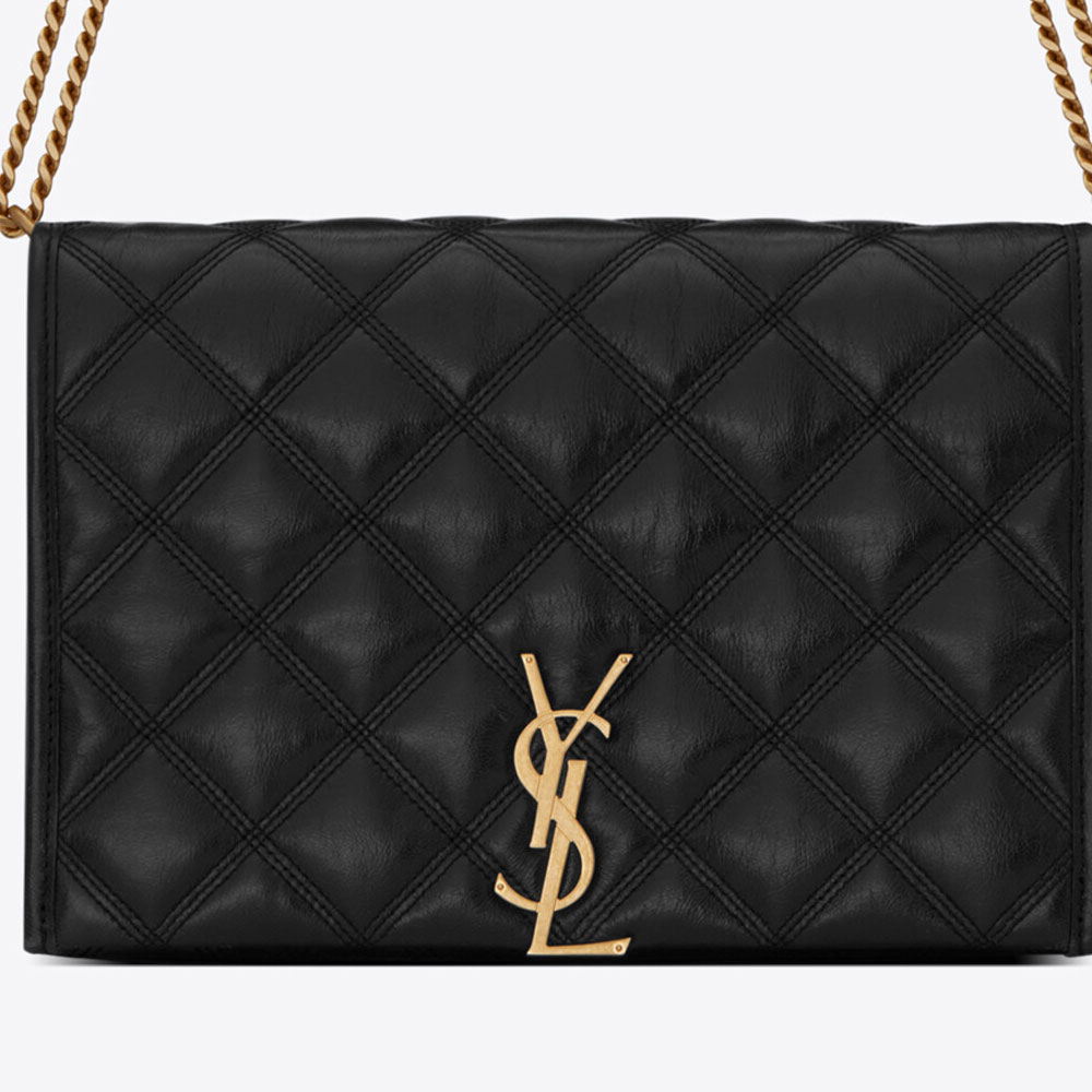 YSL Becky Mini Chain Bag In Carre Quilted Lambskin 629246 1D319 1000: Image 2