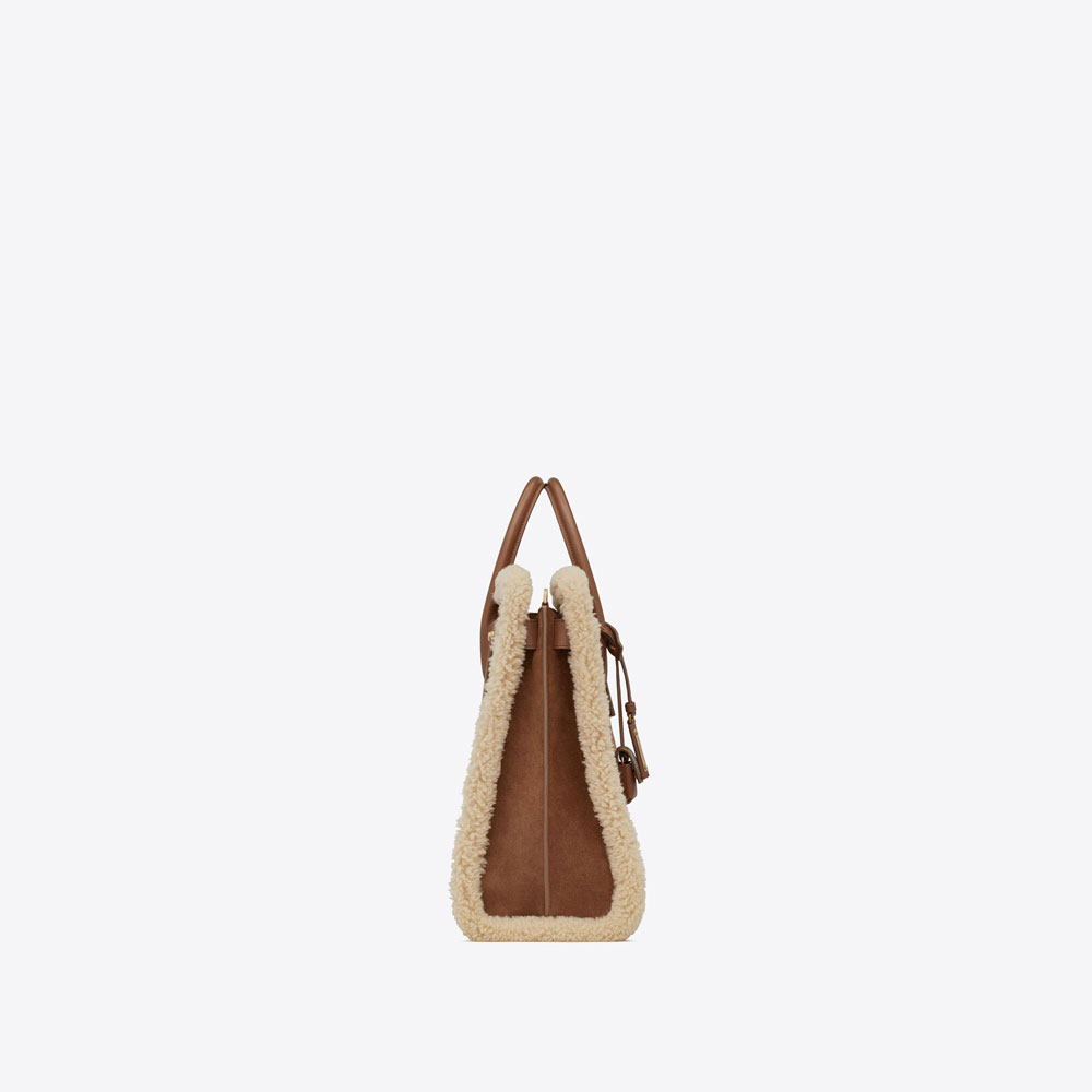 YSL Sac De Jour Thin Large In Shearling And Suede 631526 11ZZW 2281: Image 3