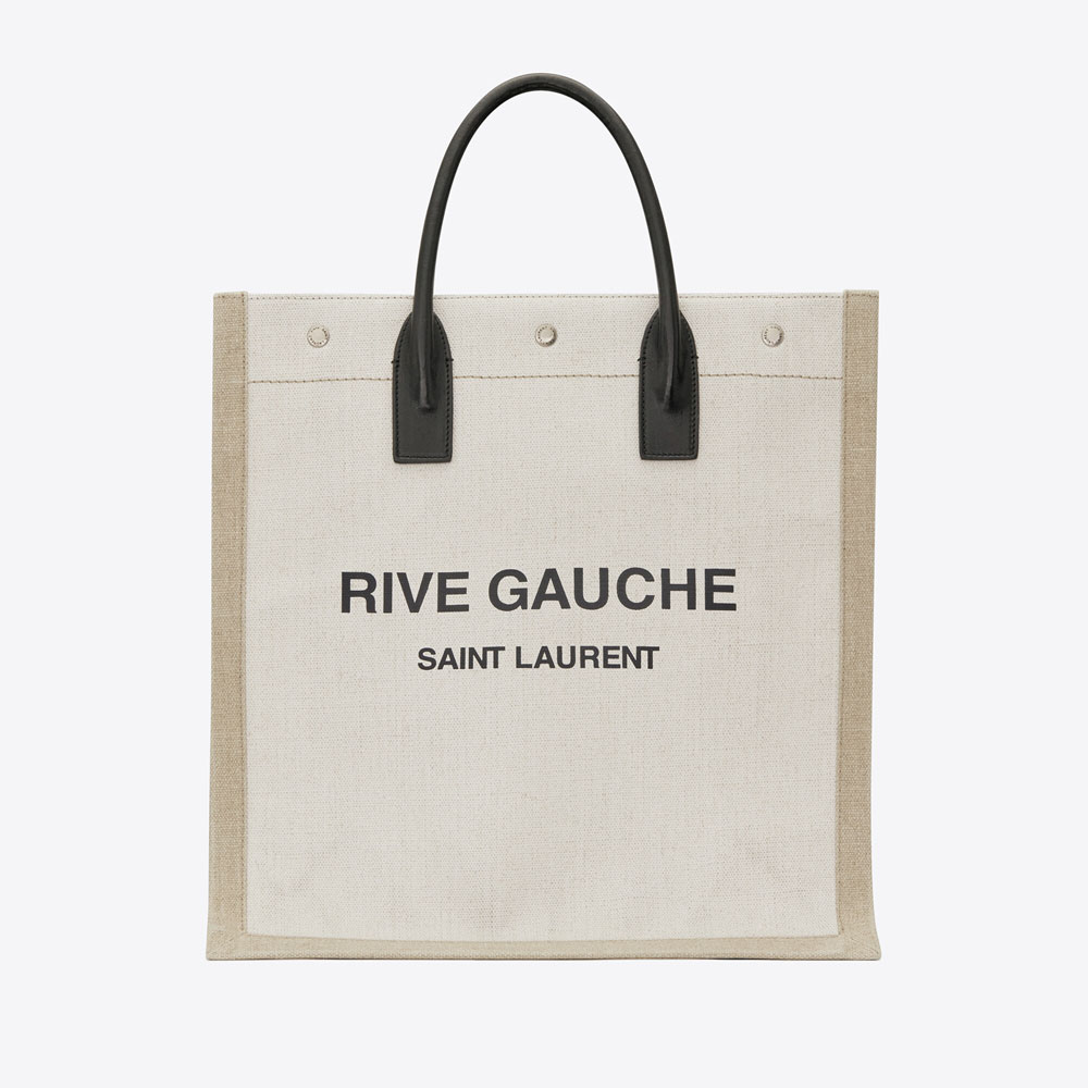 YSL Rive Gauche N S Shopping Bag In Linen And Cotton 631682 9J52E 9280: Image 1