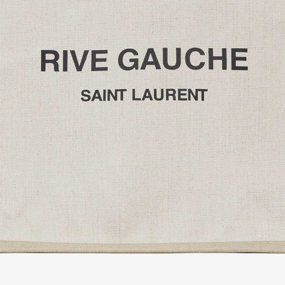 YSL Rive Gauche N S Shopping Bag In Linen And Cotton 631682 9J52E 9280: Image 2