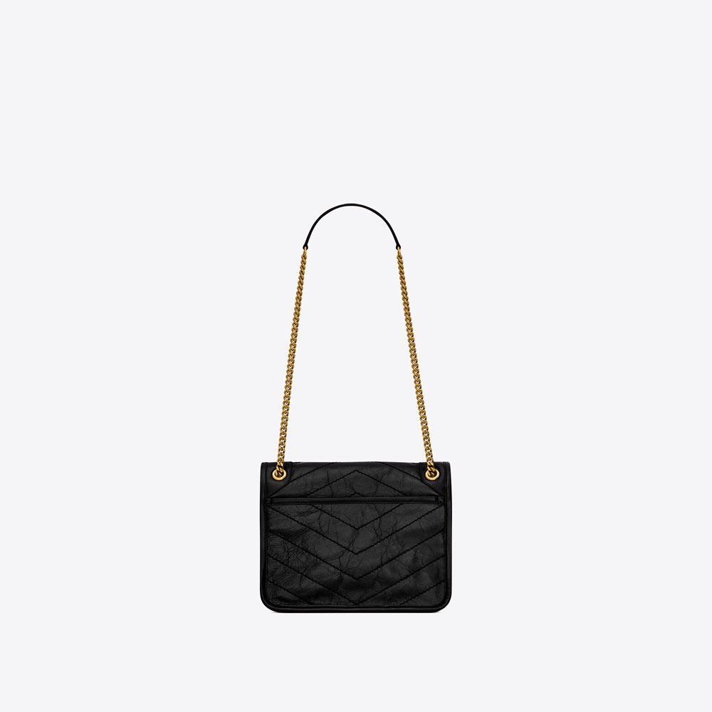 YSL Niki Baby Chain Bag In Crinkled Vintage Leather 633160 0EN07 1000: Image 3