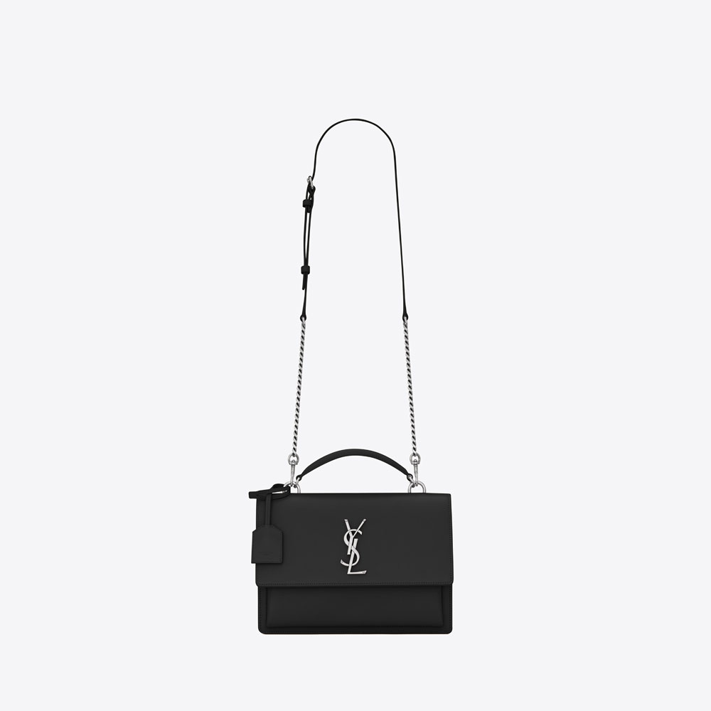 YSL Medium Sunset Satchel In Smooth Leather 634723 D420N 1000: Image 1