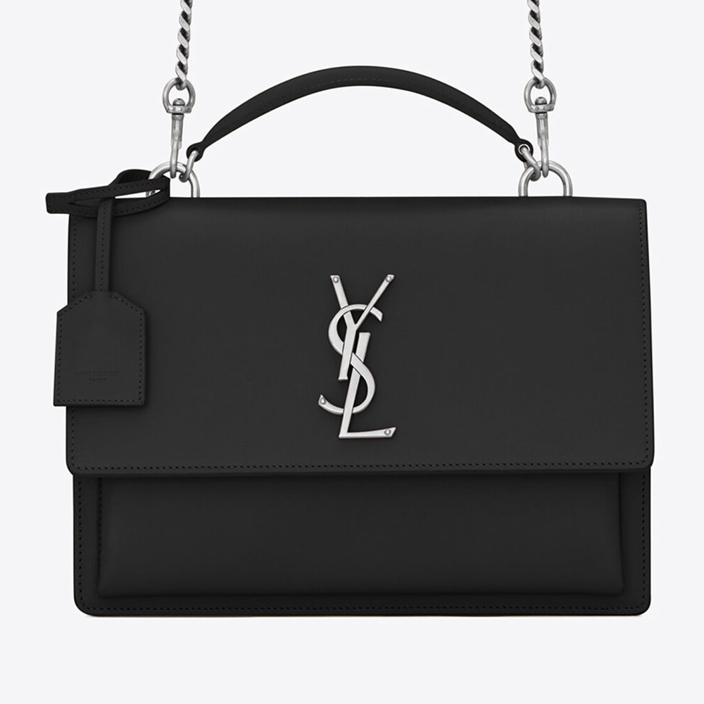 YSL Medium Sunset Satchel In Smooth Leather 634723 D420N 1000: Image 2