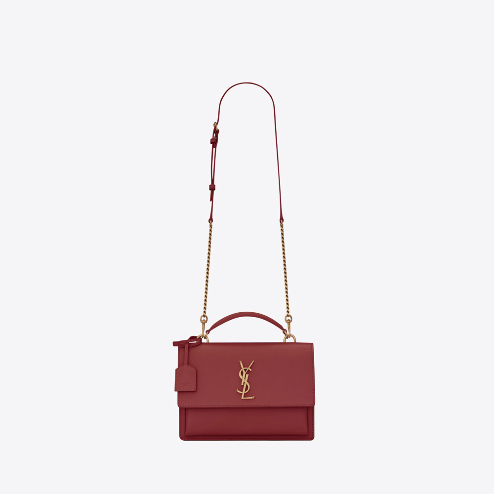 YSL Medium Sunset Satchel In Smooth Leather 634723 D420W 6008: Image 1