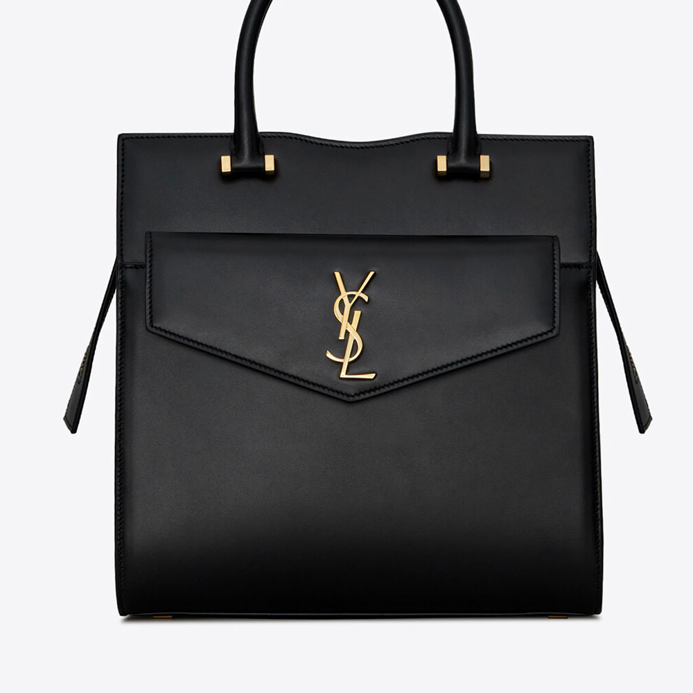 YSL Uptown Small Tote In Box Saint Laurent Leather 636542 0SX0J 1000: Image 2