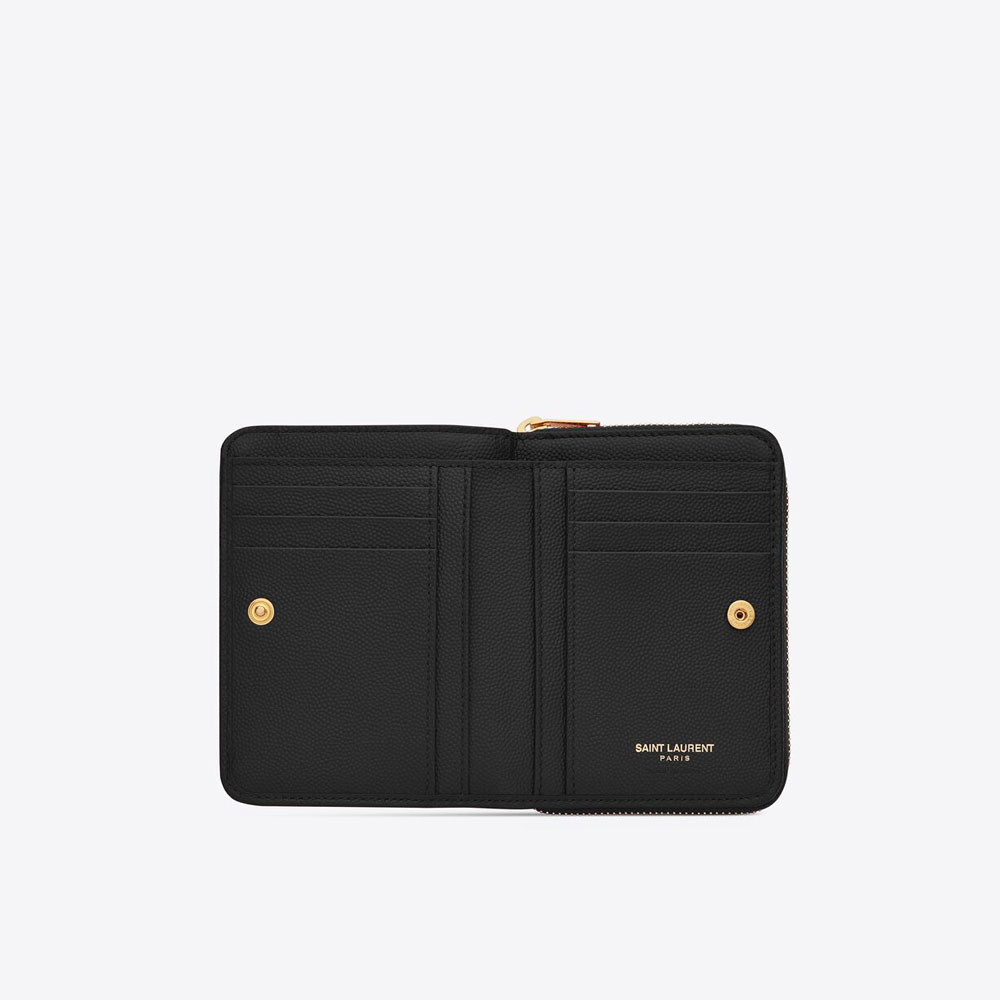 YSL Cassandre Matelasse Compact Zip Around Wallet 668288 BOW01 1000: Image 3