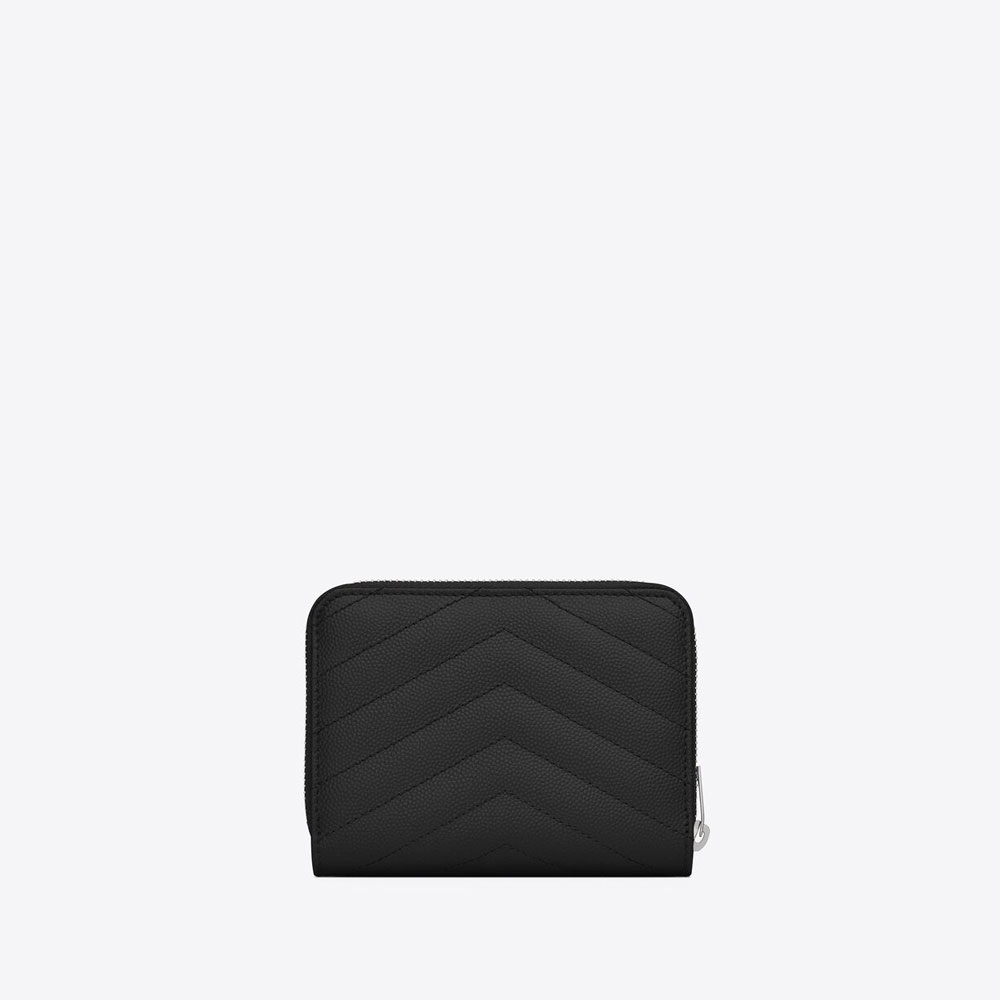 YSL Cassandre Matelasse Compact Zip Around Wallet In Grain 668288 BOW02 1000: Image 4