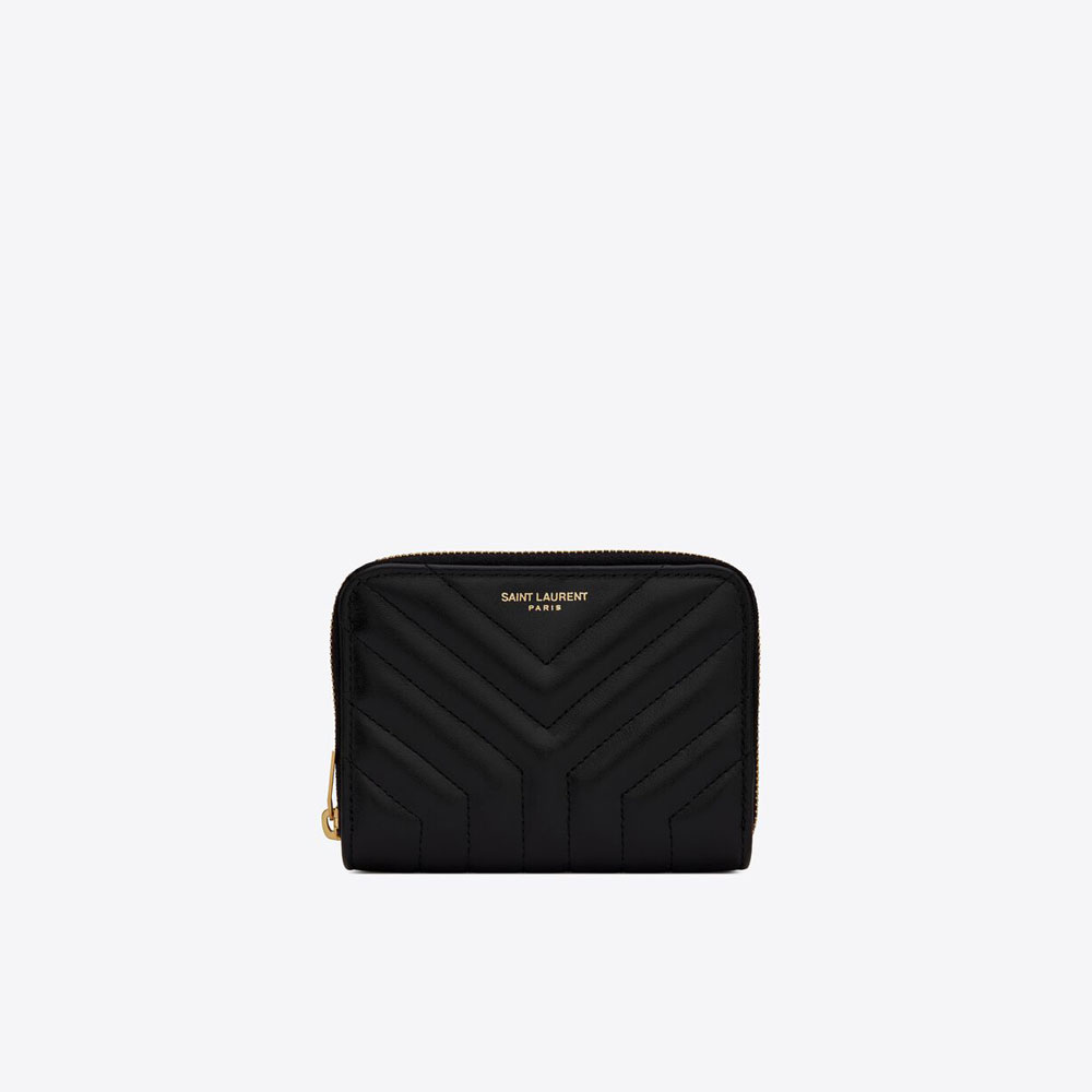YSL Joan Compact Zip-Around Wallet In Quilted Leather 668323 DV701 1000: Image 1