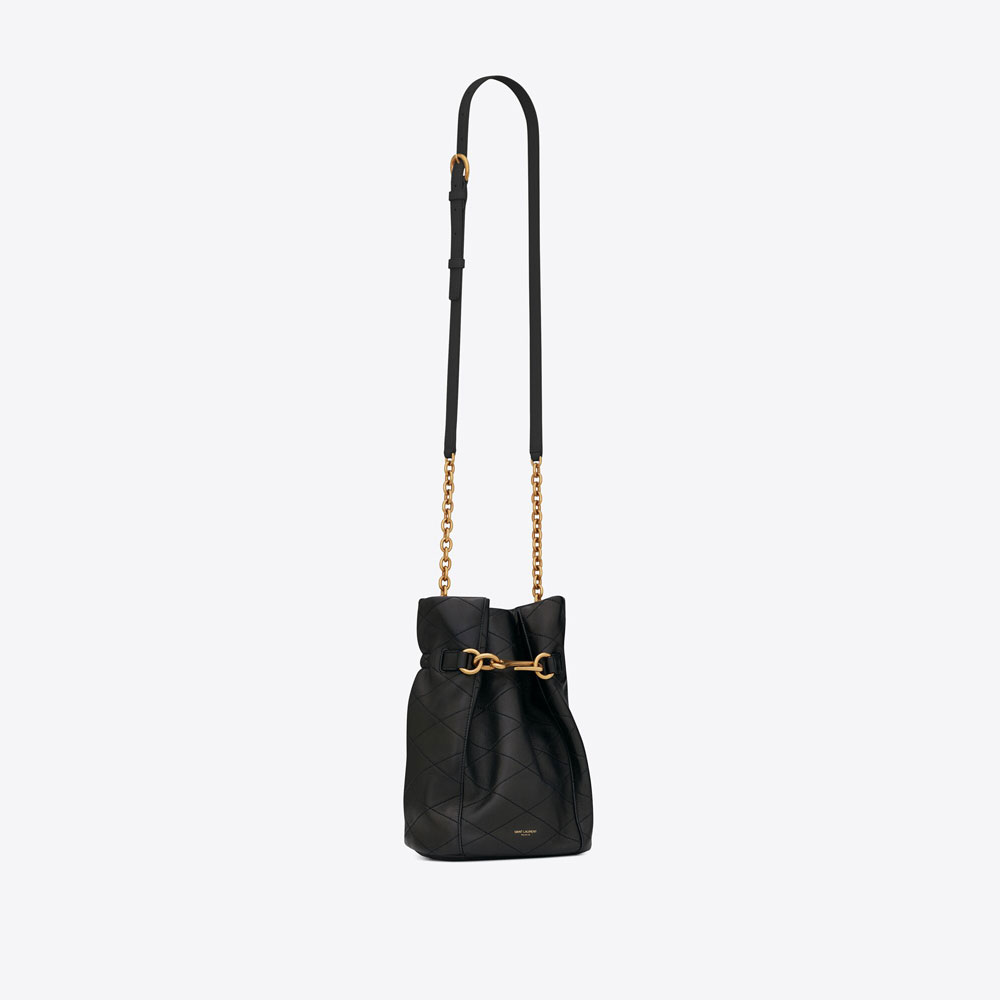 YSL Le Maillon Hook Bucket Bag In Supple Leather 686310 AAAJK 1000: Image 4
