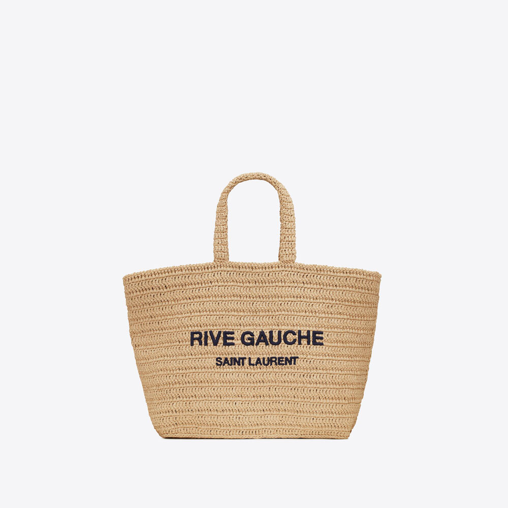 YSL Rive Gauche Supple Tote Bag Raffia Crochet 688864 GAAA1 2086: Image 1