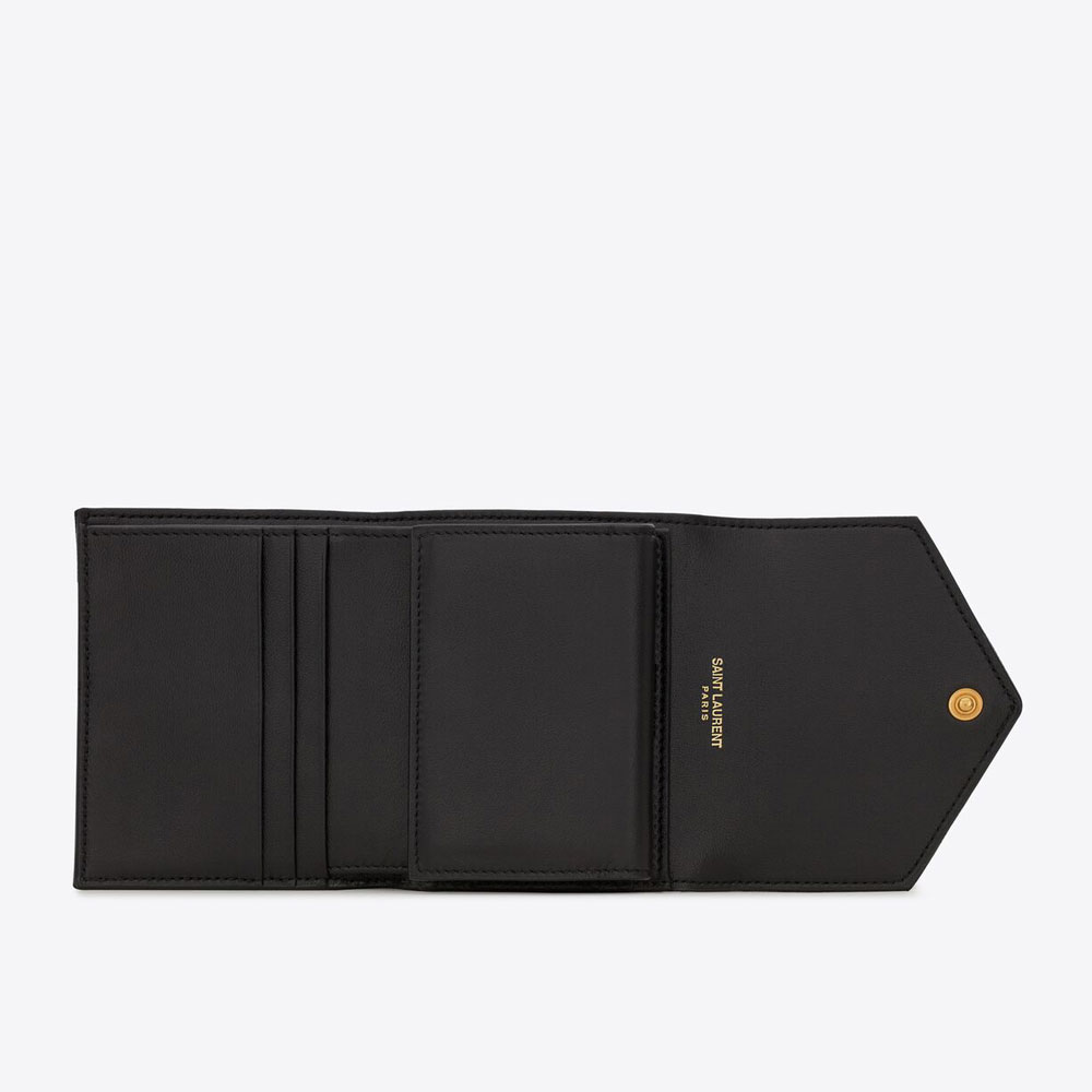 YSL Cassandre Matelasse Multi-Folded Wallet Grain De Poudre 692061 BOW01 1000: Image 3