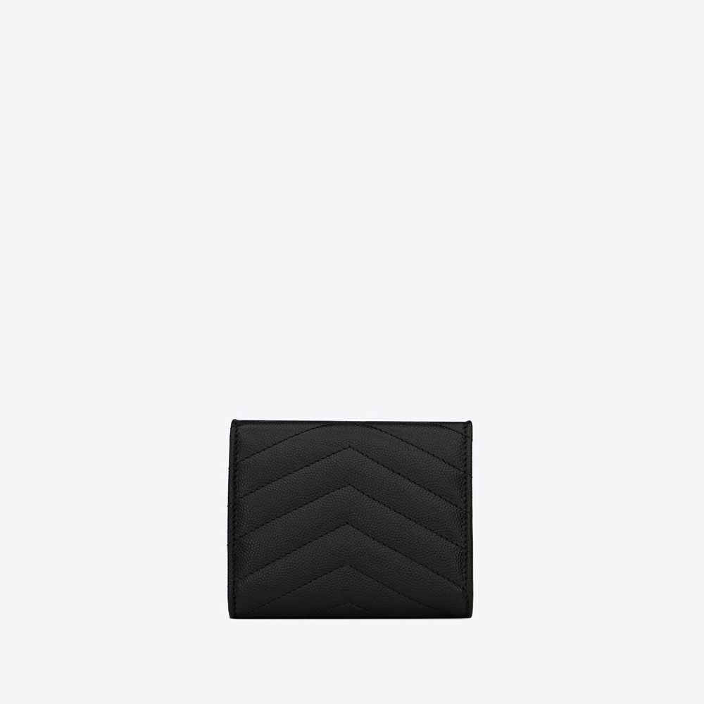 YSL Cassandre Matelasse Multi-Folded Wallet Grain De Poudre 692061 BOW01 1000: Image 4