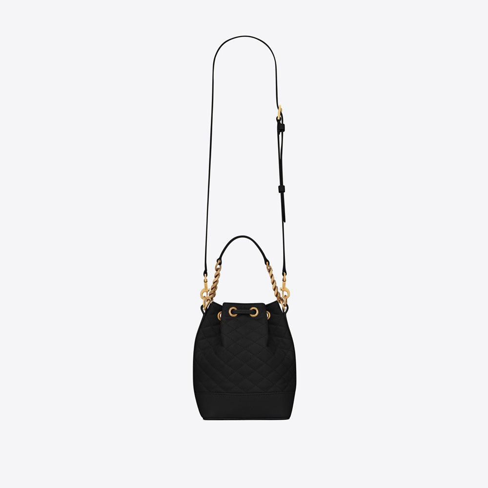 YSL Emmanuelle Small Bucket Bag In Quilted Lambskin 697640 1EL07 1000: Image 3