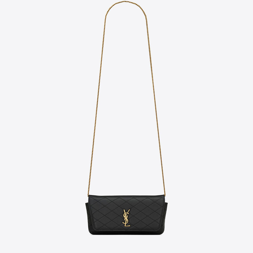 YSL Gaby Phone Holder In Quilted Leather 742579 1EL07 1000: Image 1
